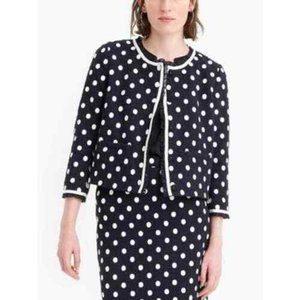 J Crew Polka Dot Tweed Textured 2-Piece Suit (Jacket & Skirt)